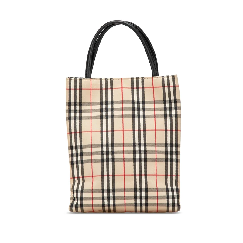 BURBERRY Pre-Loved House Check Canvas Handbag