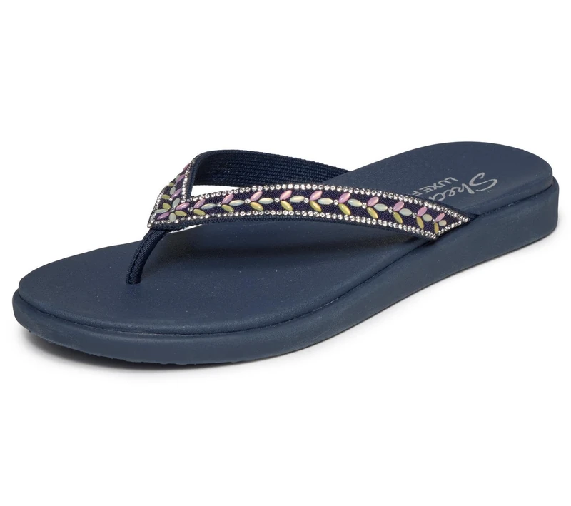 Skechers Meditation Luxe Floral Embellished 3-Point Thong with Luxe Foam Womens Sandals - Image 1