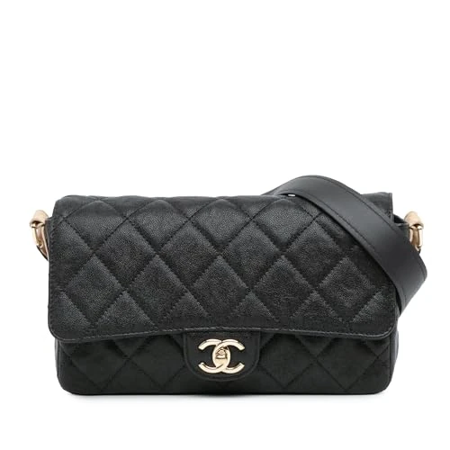 Chanel Pre-Loved CC Bicolor Quilted Caviar Single Flap Shoulder Bag