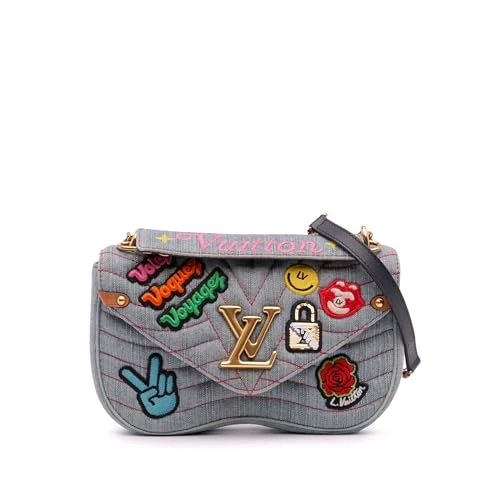 Louis Vuitton Pre-Loved Limited Edition Denim Patches New Wave Chain MM Handbag