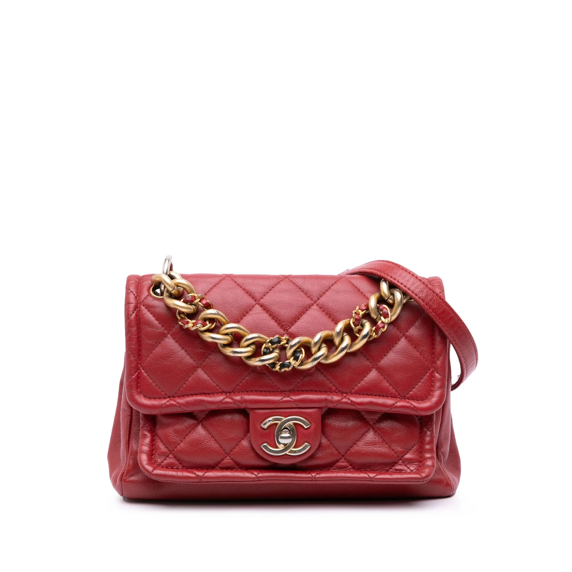 Chanel Pre-Loved Small Quilted Lambskin Chain Link Flap