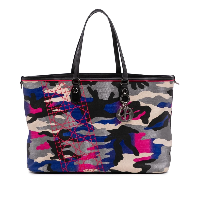 Dior Pre-Loved Anselm Reyle Large Canvas Camoflage Tote