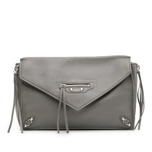 Balenciaga Pre-Loved Leather Papier Sight Zip Around Clutch Bag