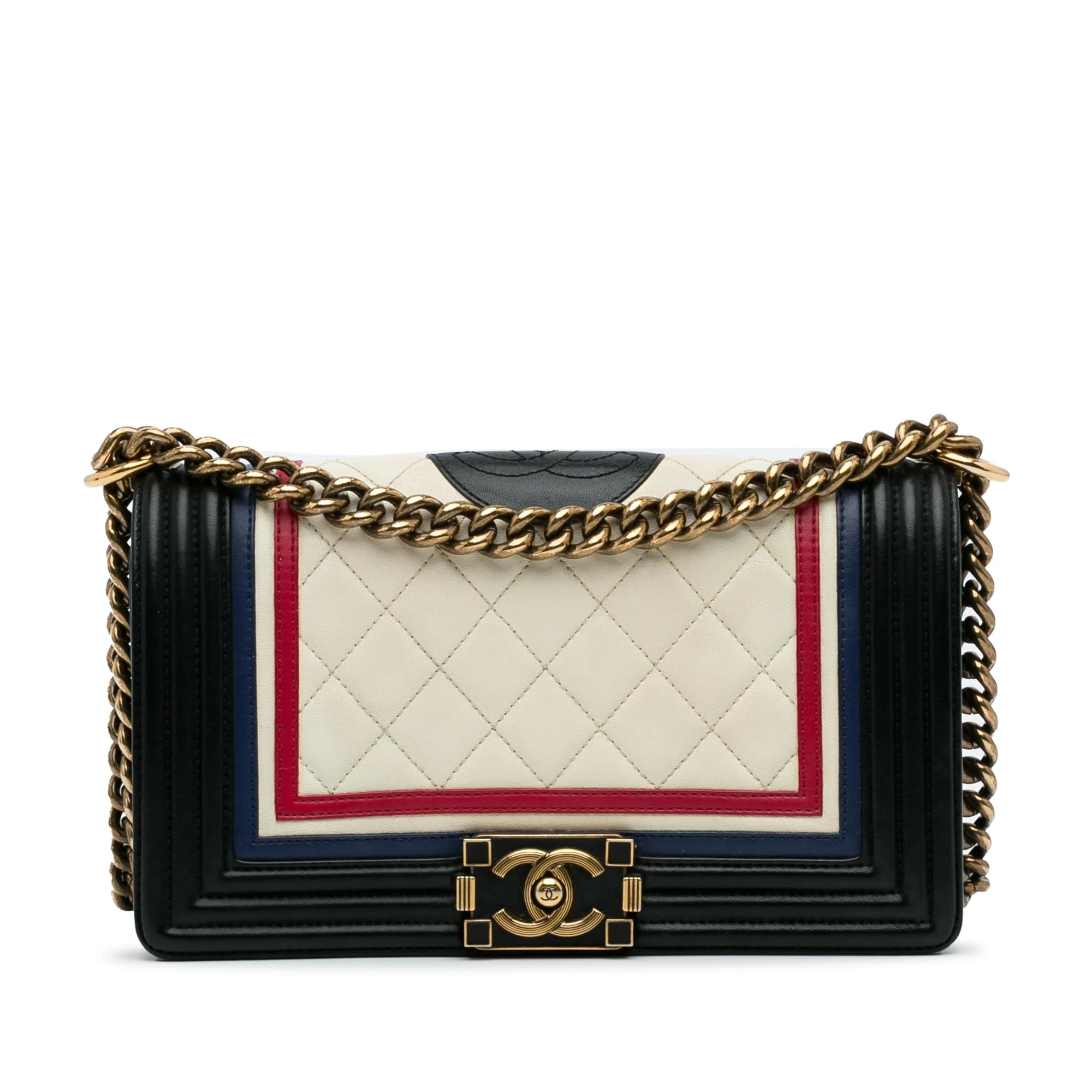 Chanel Pre-Loved Crest-Embellished Medium Boy Bag Crossbody