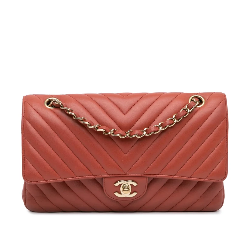 Chanel Pre-Loved Medium Classic Chevron Lambskin Double Flap Shoulder Bag