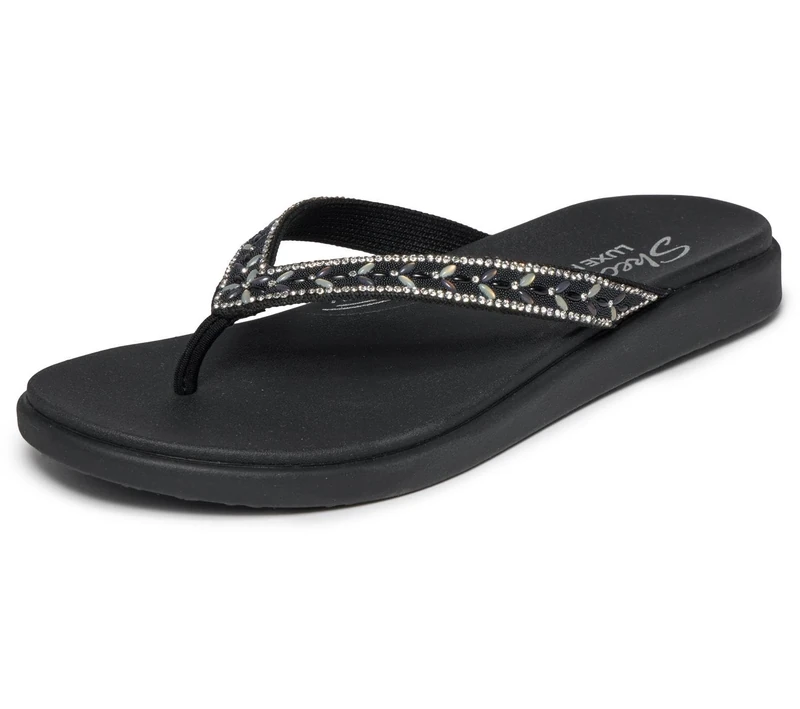 Skechers Meditation Luxe Floral Embellished 3-Point Thong with Luxe Foam Womens Sandals