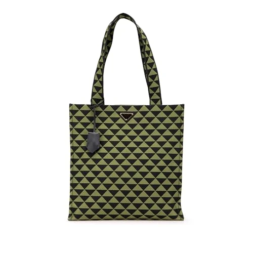 Prada Pre-Loved Jacquard Triangolo Symbole Shopping Tote Bag