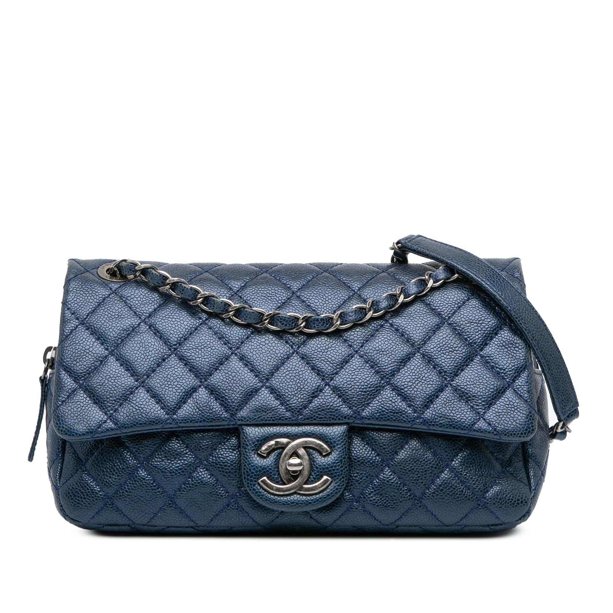 Chanel Pre-Loved Medium Quilted Iridescent Caviar Easy Flap