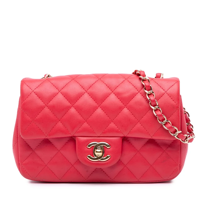 Chanel Pre-Loved Mini Rectangular Classic Lambskin Single Flap Crossbody Bag