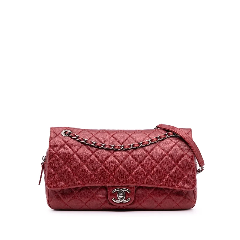 Chanel Pre-Loved Medium Quilted Caviar Easy Flap Shoulder Bag