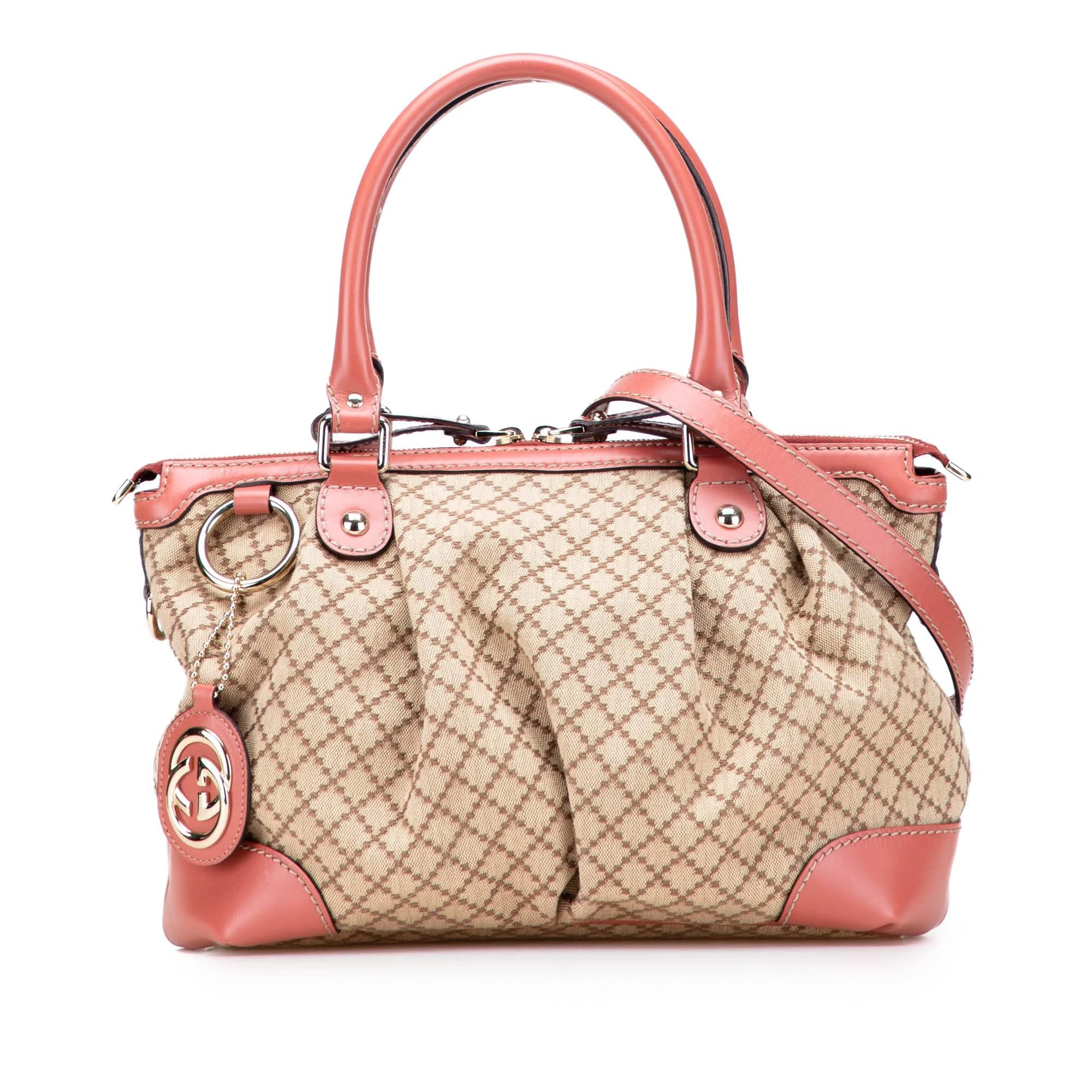 Gucci Pre-Loved Diamante Canvas Sukey Satchel Handbag