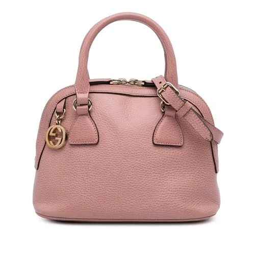 Gucci Pre-Loved Mini Leather GG Charm Dome Satchel Handbag