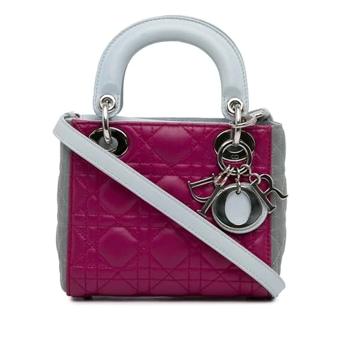 Dior Pre-Loved Mini Tricolor Lambskin Cannage Lady