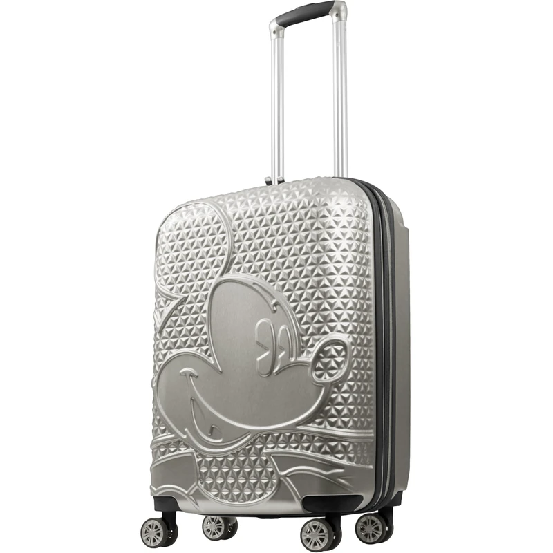 FUL Disney Mickey Mouse 3 Piece Rolling Luggage Set, Hardshell Suitcases with Spinner Wheels, Mickey Mouse - Silver, 66.04 cm, Ful Disney Mickey Mouse 26 Inch Rolling Luggage, Hardshell Suitcase with - Image 1