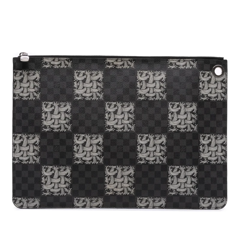 Louis Vuitton Pre-Loved Christopher Nemeth Damier Graphite Rope Pochette Voyage GM Clutch Bag