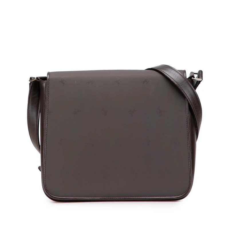 Burberry Knight Jacquard and Leather Crossbody Bag - Brown