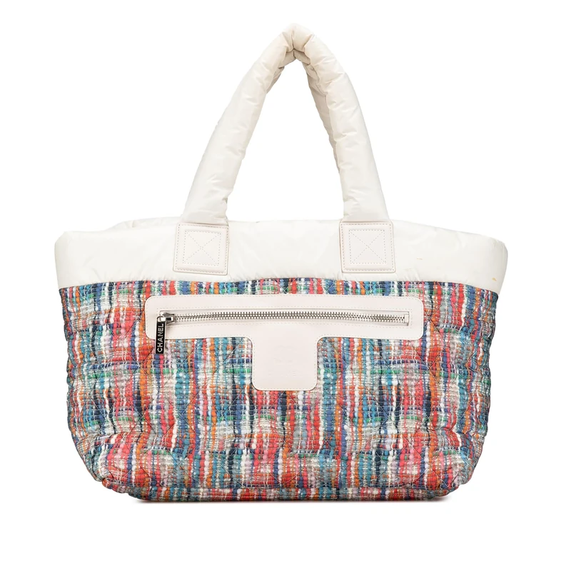 Chanel Pre-Loved Nylon Tweed Printed Coco Cocoon Tote Bag