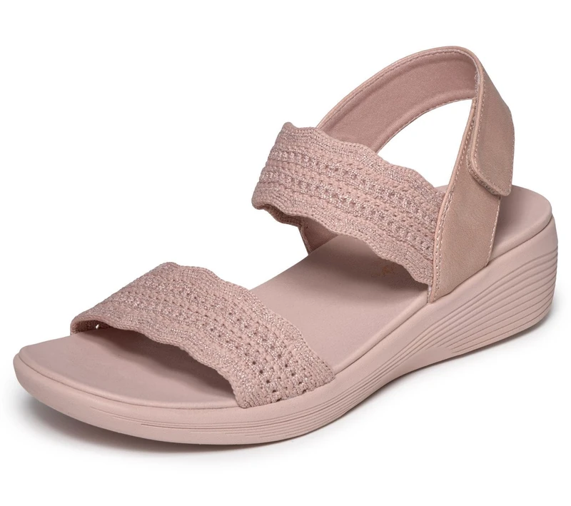 Skechers Metallic Knit Sling Back with Luxe Foam Womens Sandals