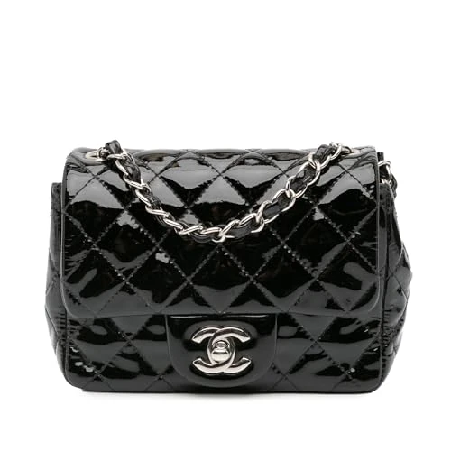 Chanel Pre-Loved Mini Square Classic Patent Single Flap Crossbody Bag