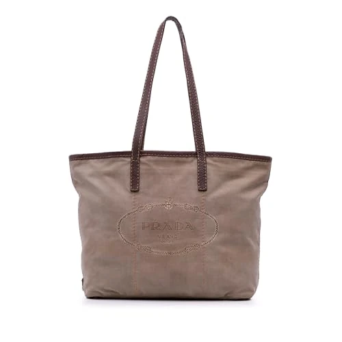 Prada Pre-Loved Canvas Canapa Logo Tote