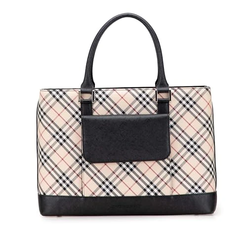 BURBERRY Pre-Loved Nova Check Canvas Tote Bag