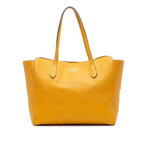 Gucci Pre-Loved Medium Leather Swing Tote Bag
