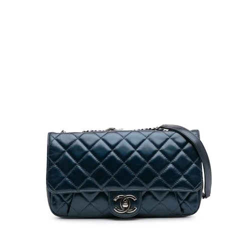 Chanel Pre-Loved Quilted Glazed Calfskin Coco Pleats Flap