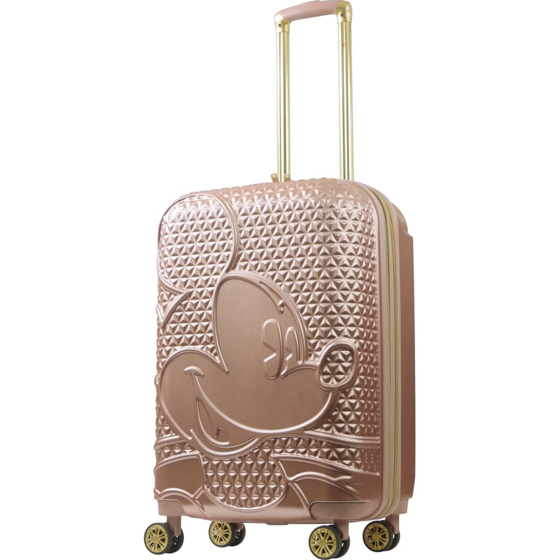 FUL Disney Mickey Mouse 3 Piece Rolling Luggage Set, Hardshell Suitcases with Spinner Wheels, Mickey Mouse - Rose Gold, 66.04 cm, Ful Disney Mickey Mouse 26 Inch Rolling Luggage, Hardshell Suitcase