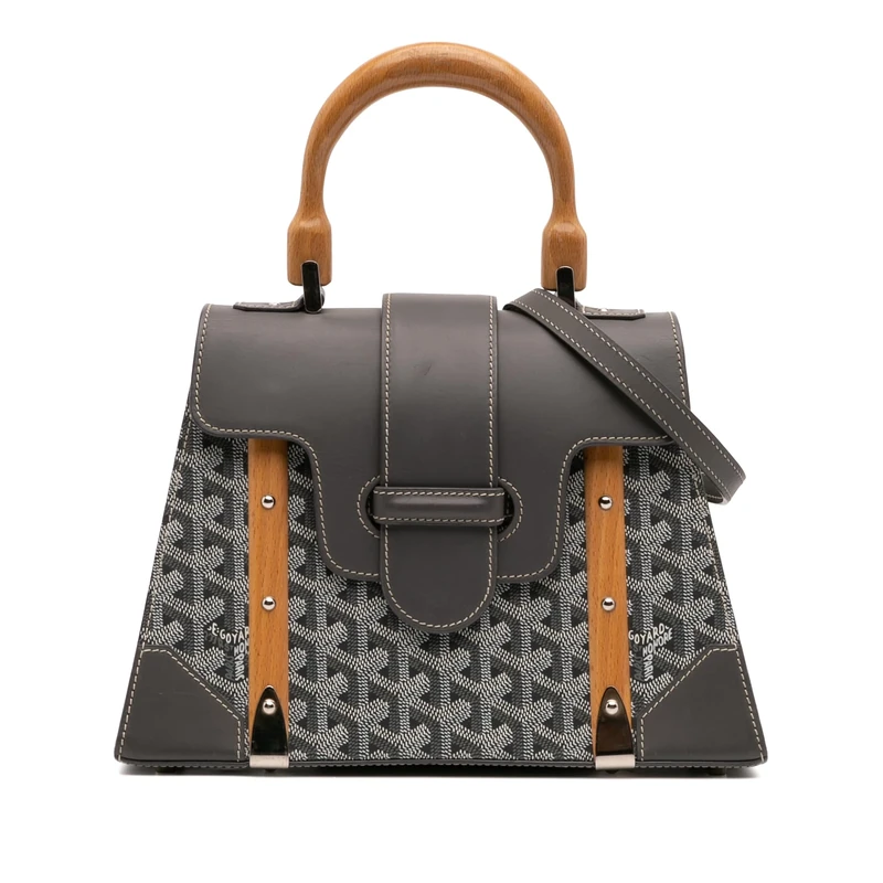 Pre-Loved Goyardine Saigon Structured PM Handbag