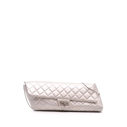 Chanel Pre-Loved Reissue 2.55 Metallic Lambskin Clutch With Chain Shoulder Bag