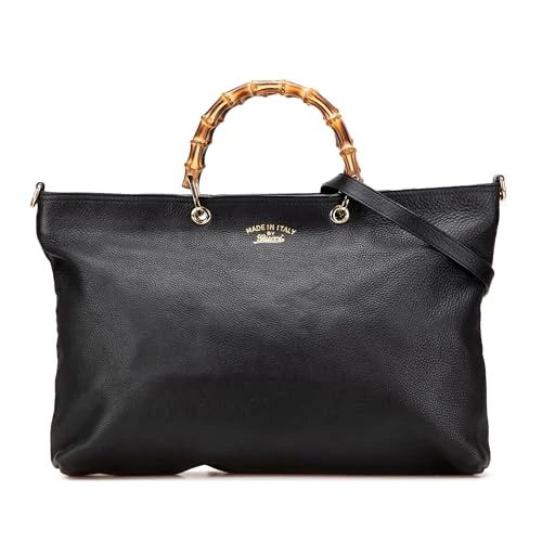 Gucci Pre-Loved Large Calfskin Bamboo Shopper Satchel