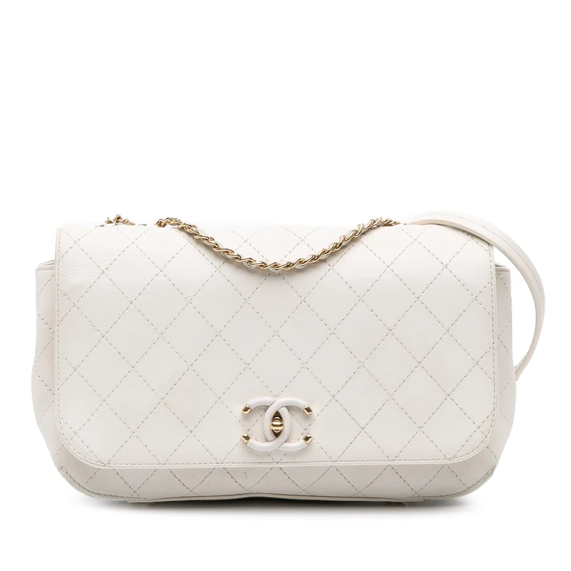 Chanel Pre-Loved Medium Stitched Calfskin Covered CC Flap