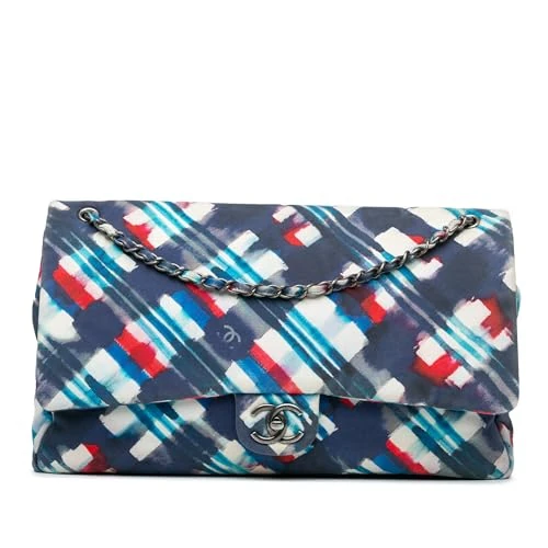 Chanel Pre-Loved XXL Printed Canvas Airline Single Flap Shoulder Bag