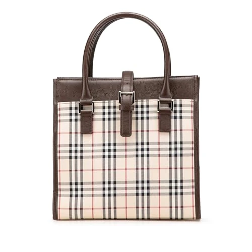BURBERRY Pre-Loved House Check Canvas Tote