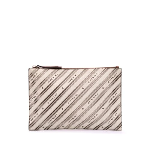 Givenchy Pre-Loved Canvas Logo Clutch Bag