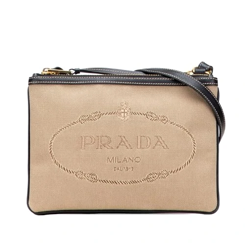 Pre-Loved Canvas Canapa Logo Double Zip Crossbody