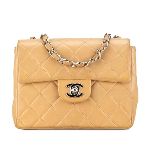 Chanel Pre-Loved Mini Square Classic Lambskin Single Flap Crossbody Bag
