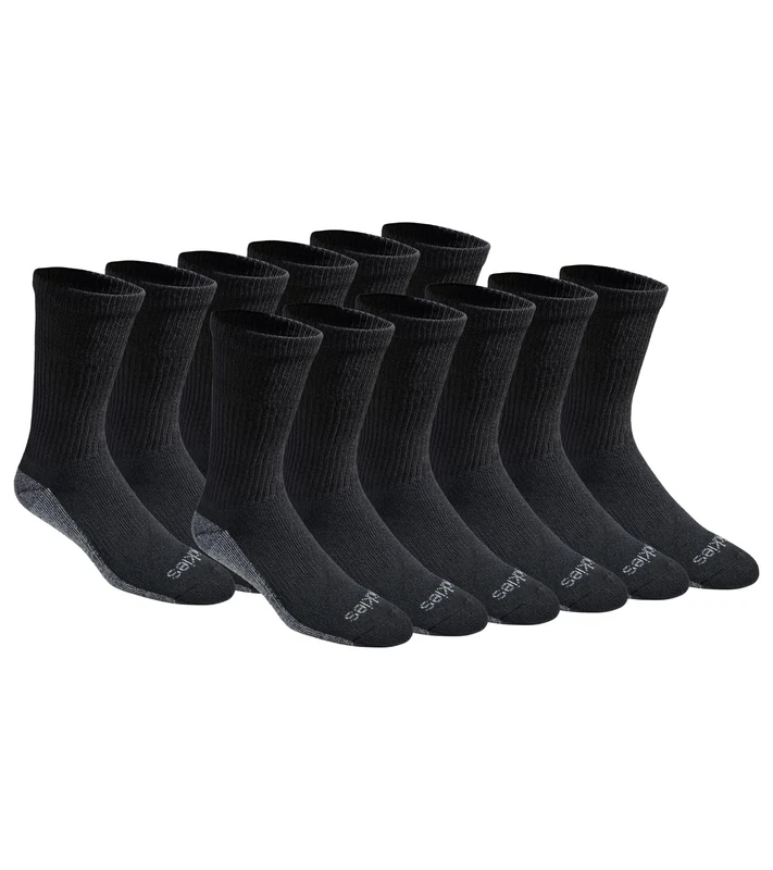 Dickies Men's Dri-tech Moisture Control Crew Socks - Black L