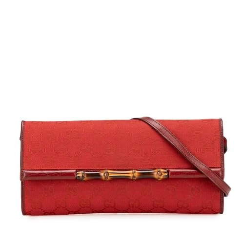 Gucci Pre-Loved GG Canvas Bamboo Bar Crossbody Bag