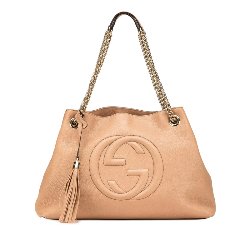 Gucci Pre-Loved Medium Leather Soho Chain Tote Bag