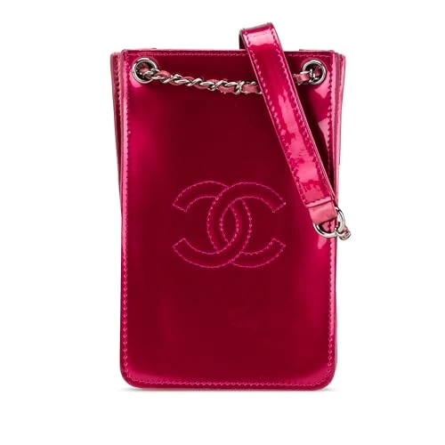 Chanel Pre-Loved CC Patent Phone Holder Crossbody Bag