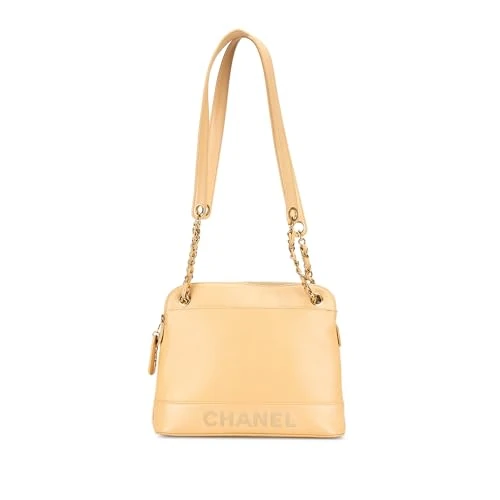 Chanel Pre-Loved Caviar Logo Chain Shoulder Bag