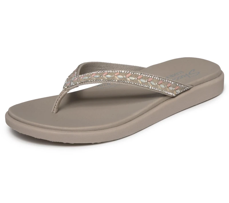 Skechers Meditation Luxe Floral Embellished 3-Point Thong with Luxe Foam Womens Sandals
