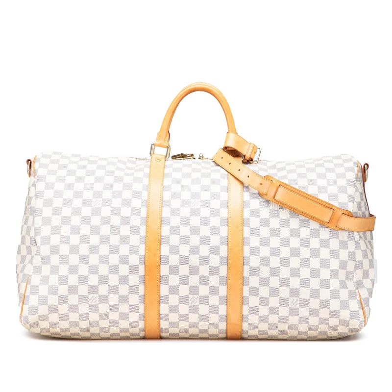 Louis Vuitton Pre-Loved Damier Azur Keepall Bandouliere 55 Handbag