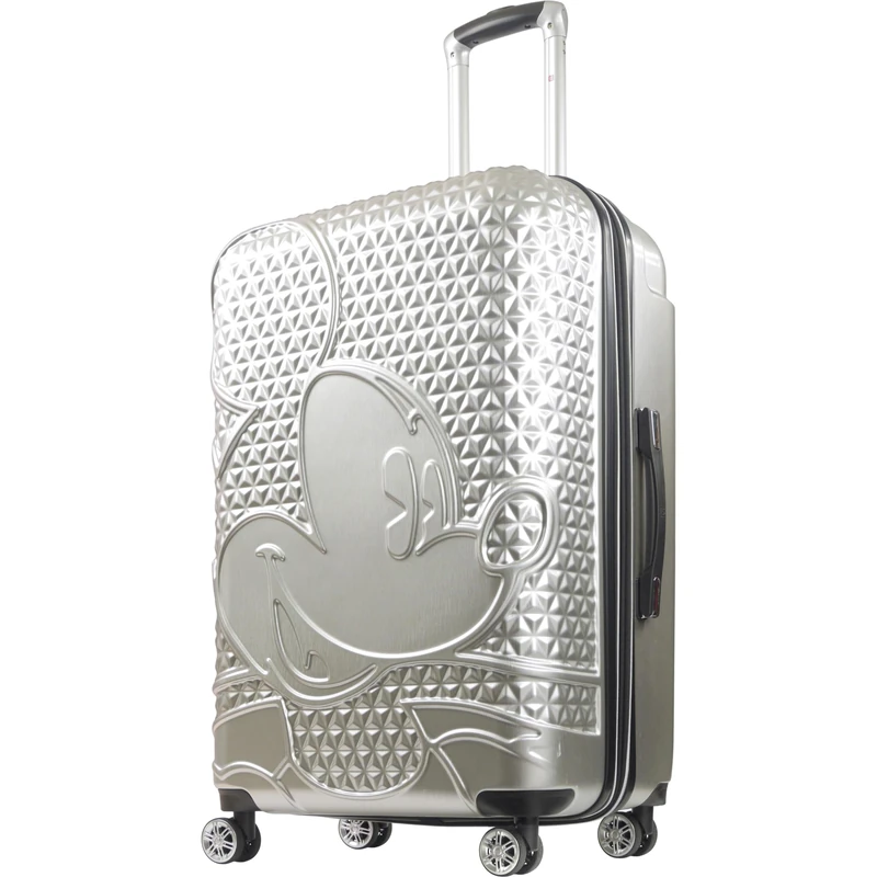 FUL Disney Mickey Mouse 30 Inch Rolling Luggage, Hardshell Suitcase with Spinner Wheels, Silver, 76.20 cm, Ful Disney Mickey Mouse 30 Inch Rolling Luggage, Hardshell Suitcase with Spinner Wheels
