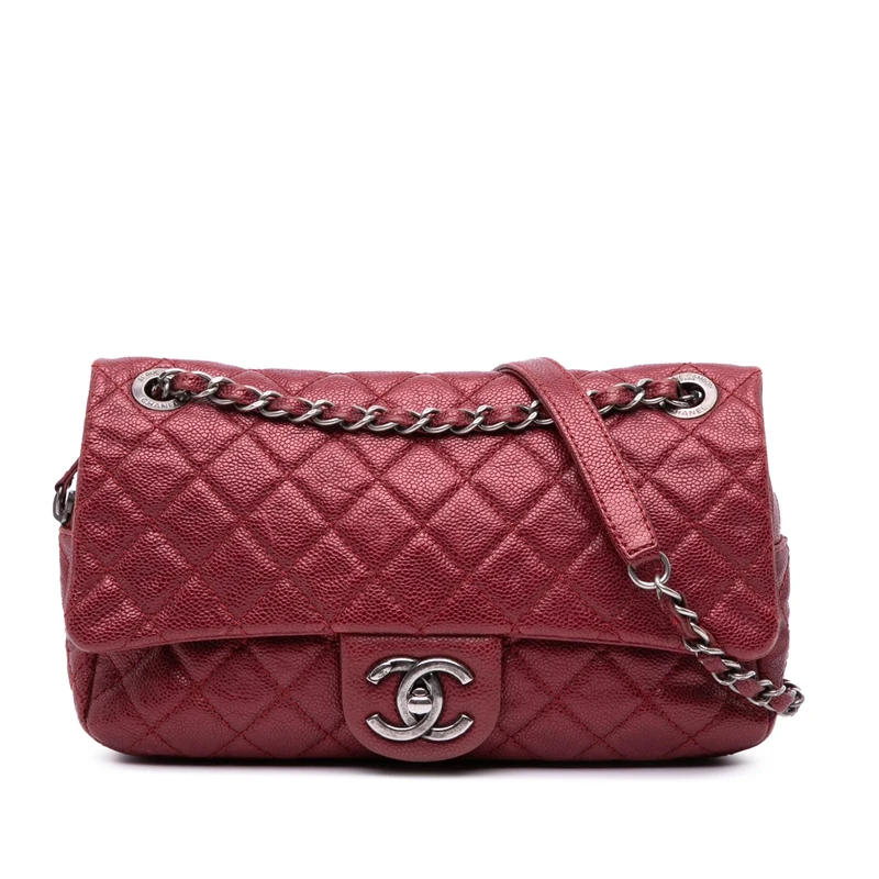 Chanel Pre-Loved Medium Quilted Caviar Easy Flap Shoulder Bag