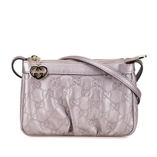Gucci Pre-Loved Small Metallic Guccissima Lovely Crossbody