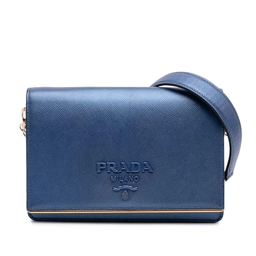 Prada Pre-Loved Saffiano Lux Metal Bar Chain Crossbody Bag