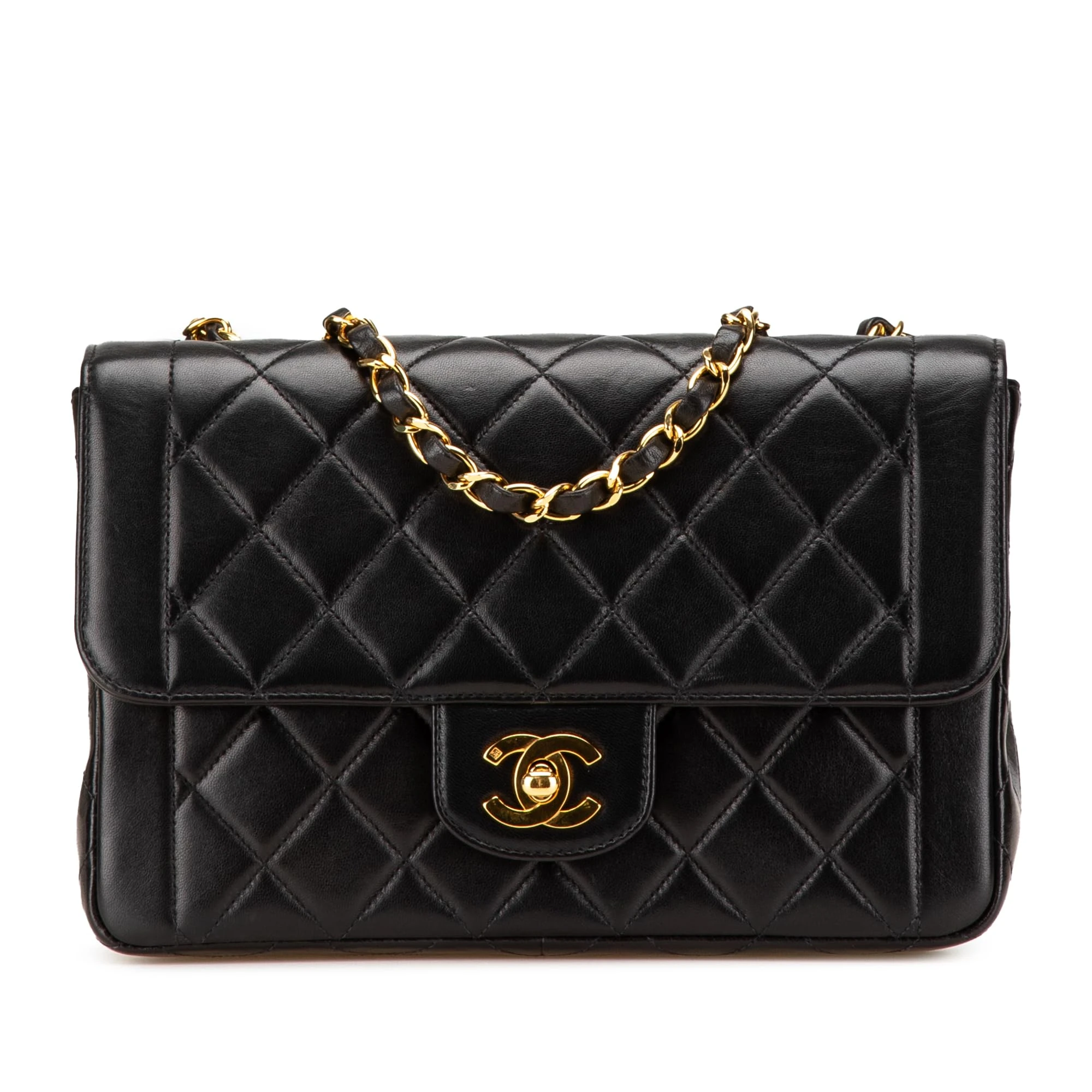 Chanel Pre-Loved Medium CC Quilted Lambskin Border Single Flap Shoulder Bag