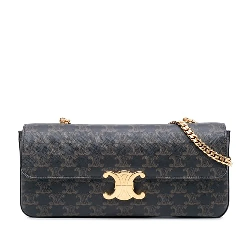 Celine Pre-Loved Triomphe Coated Canvas Chain Shoulder Bag